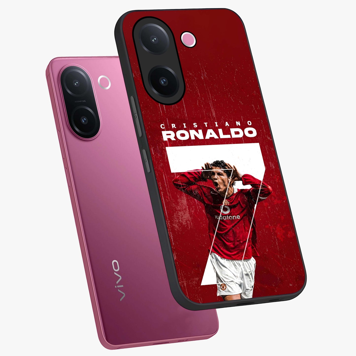 Goal Celebration Legacy Glass Case displayed in angled mockup highlighting energetic sports celebration design with bold athletic theme.