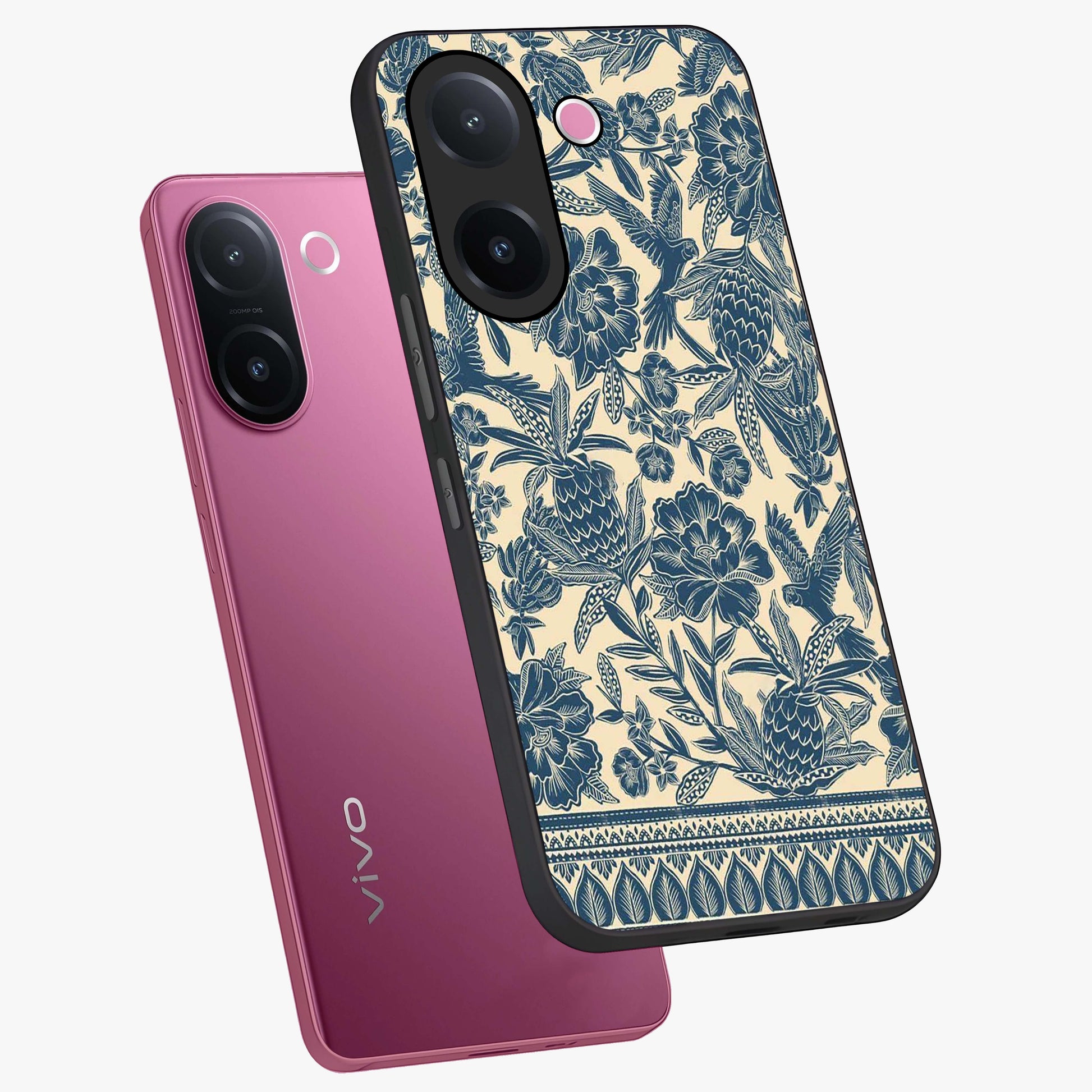 Heirloom Wild Bloom Glass Case displayed in angled mockup highlighting botanical bloom design with classic aesthetic style.