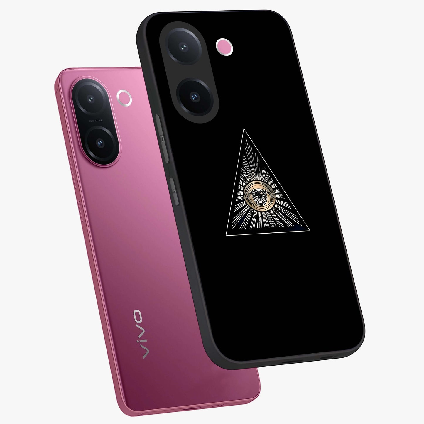 Illuminati Evil Glass Case displayed in angled mockup highlighting dark occult inspired design with bold aesthetic style.