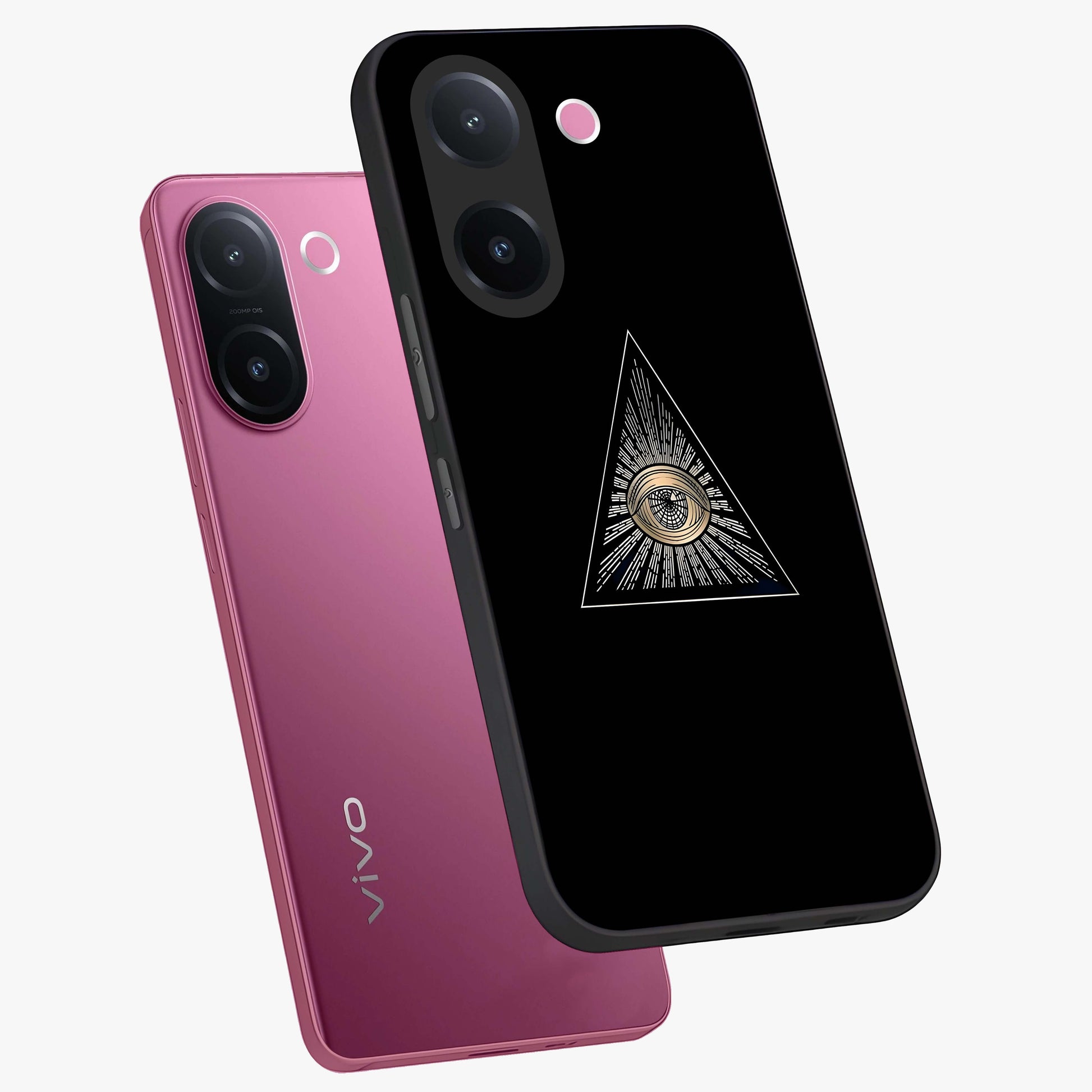 Illuminati Evil Glass Case displayed in angled mockup highlighting dark occult inspired design with bold aesthetic style.