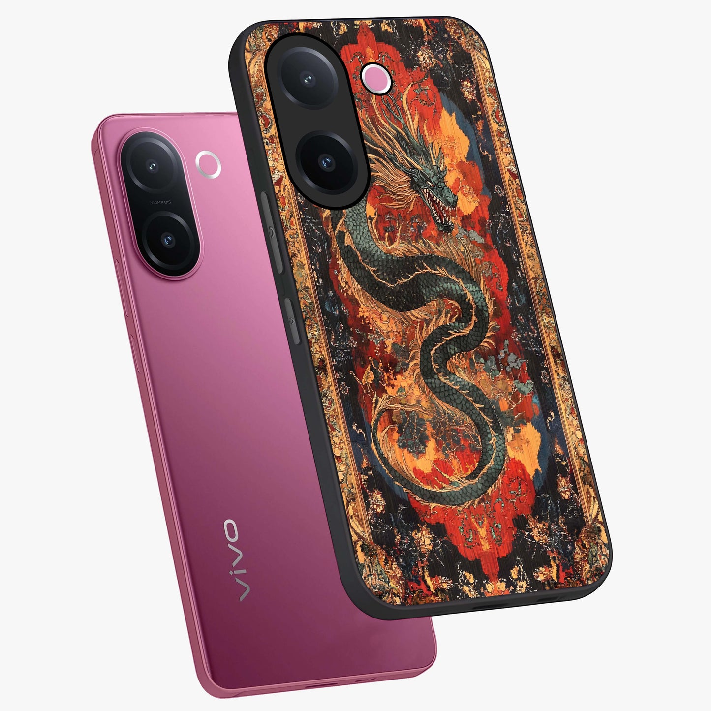 Inferno Dragon Soul Glass Case displayed in angled mockup highlighting powerful dragon illustration with inferno aesthetic.