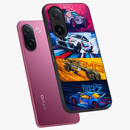 JDM Sports Car Glass Case displayed in angled mockup highlighting sleek Japanese racing car design with automotive aesthetic.