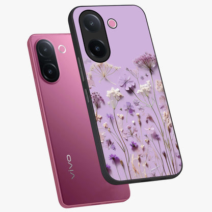 Lavender Blossom Dream Glass Case displayed in angled mockup highlighting dreamy lavender flower design with calming aesthetic style.