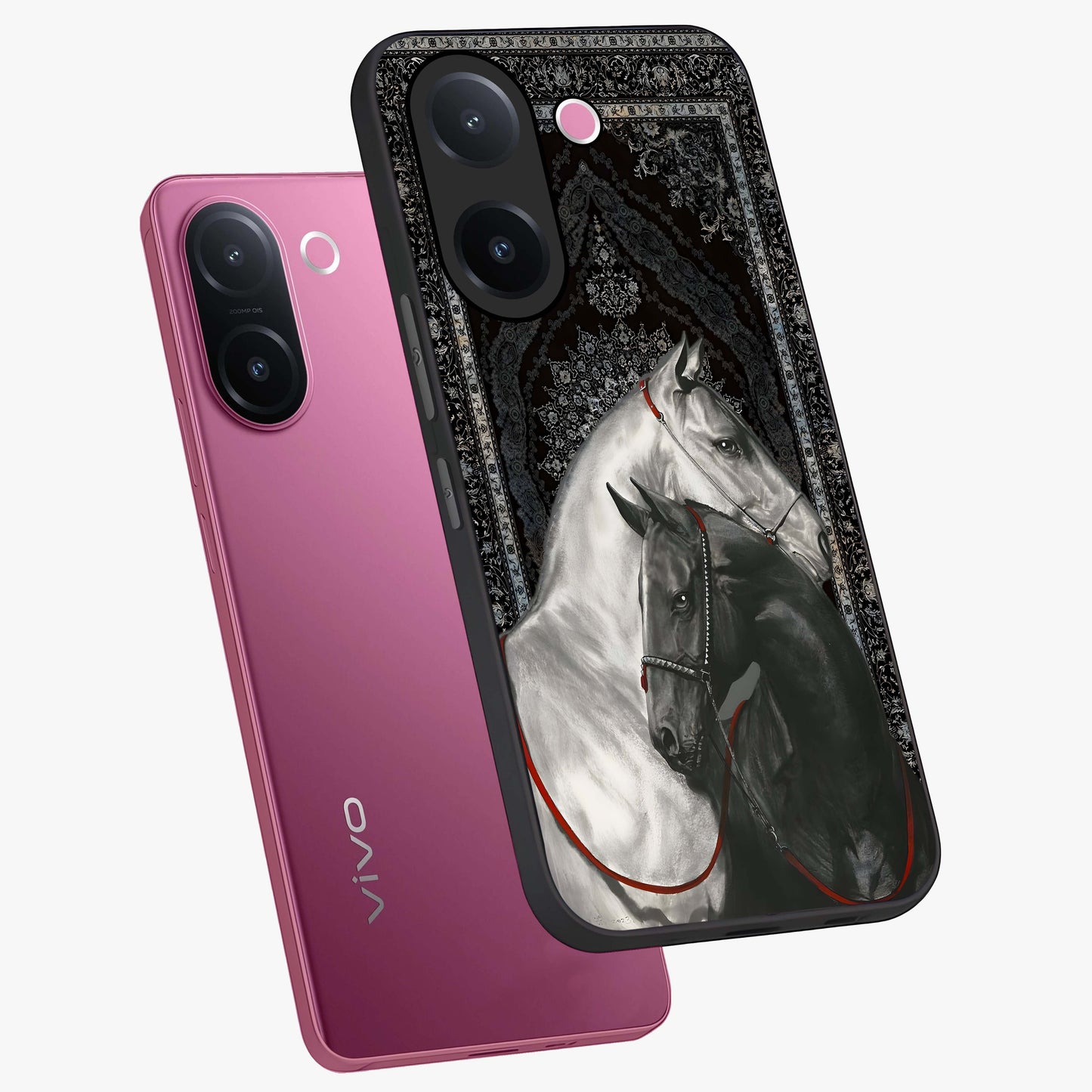 Majestic Ride Legacy Glass Case displayed in angled mockup highlighting sleek vehicle design with bold racing aesthetic.