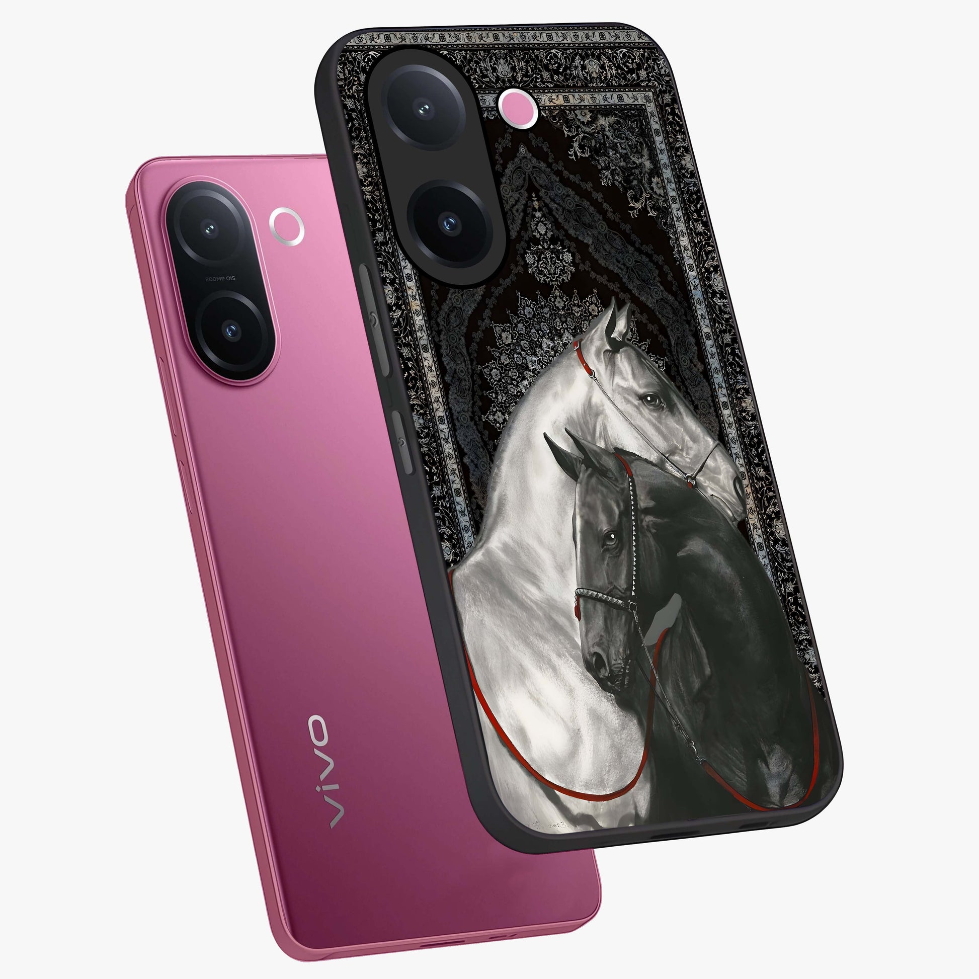 Majestic Ride Legacy Glass Case displayed in angled mockup highlighting sleek vehicle design with bold racing aesthetic.