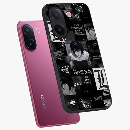 Midnight Chaos Mind Glass Case displayed in angled mockup highlighting chaotic artistic design with dramatic midnight aesthetic.