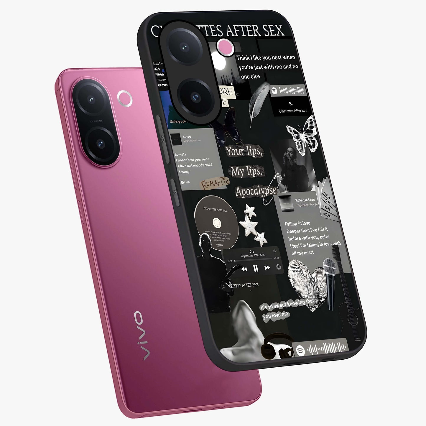 Midnight Love Echo Glass Case displayed in angled mockup highlighting elegant love inspired design with deep aesthetic style.