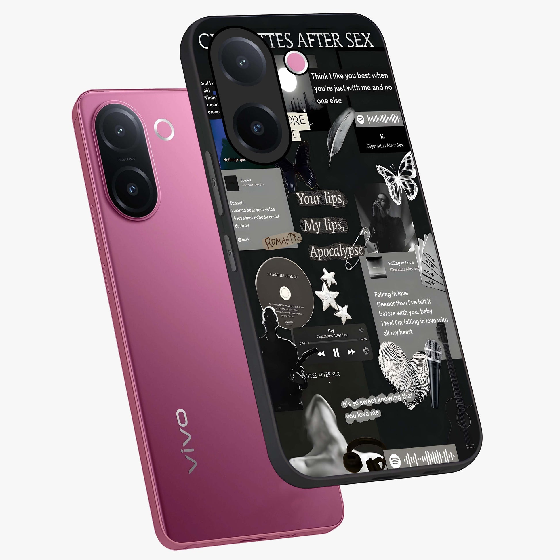 Midnight Love Echo Glass Case displayed in angled mockup highlighting elegant love inspired design with deep aesthetic style.