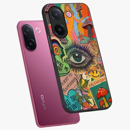 Mystic Eye Wonderland Glass Case displayed in angled mockup highlighting magical eye illustration with dreamy aesthetic.