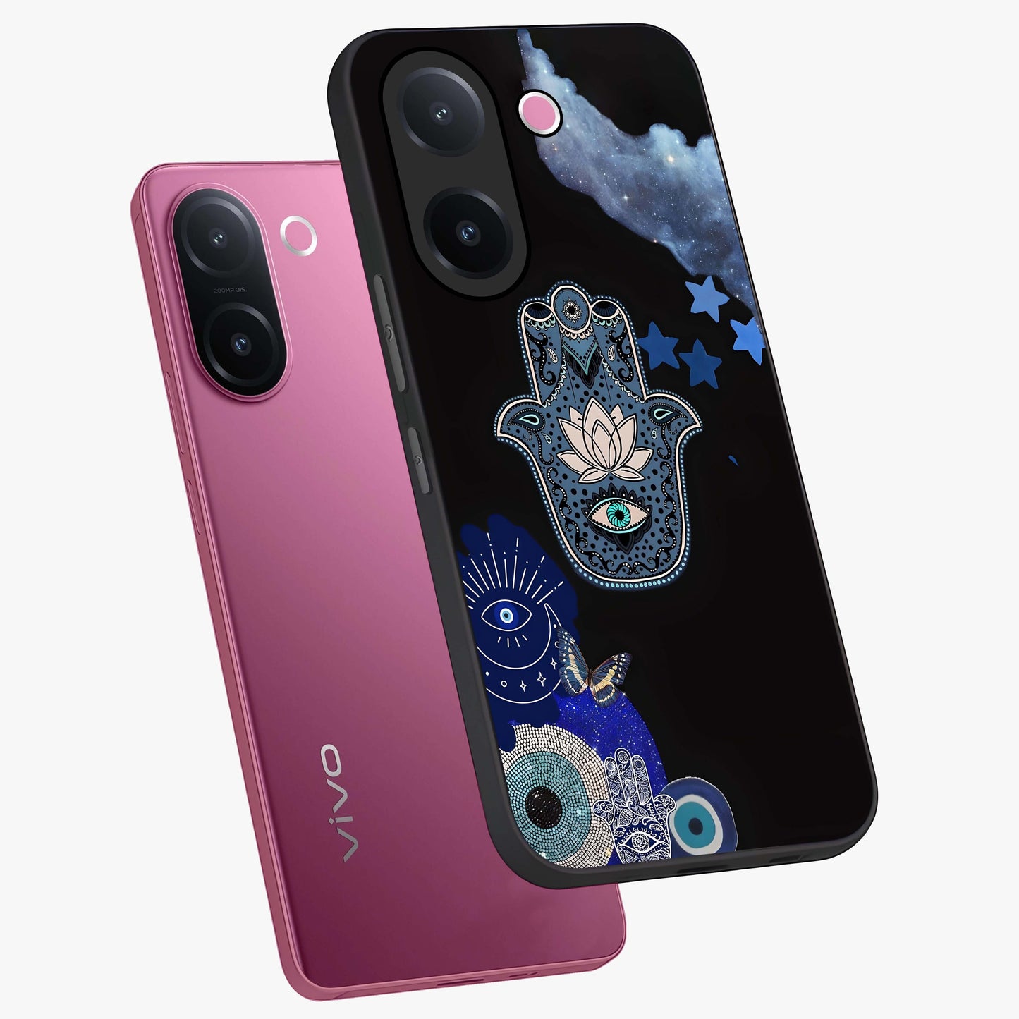 Mystic Hand Aura Glass Case displayed in angled mockup highlighting magical aura design with spiritual aesthetic style.