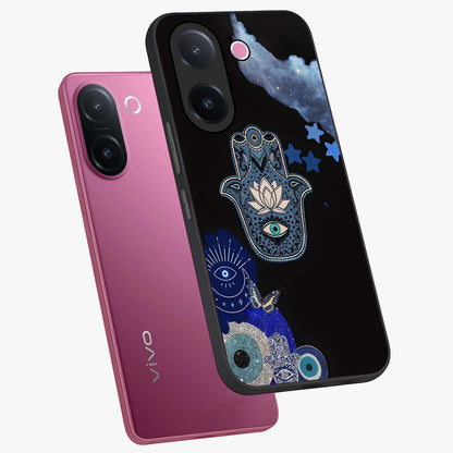 Mystic Hand Aura Glass Case displayed in angled mockup highlighting magical aura design with spiritual aesthetic style.