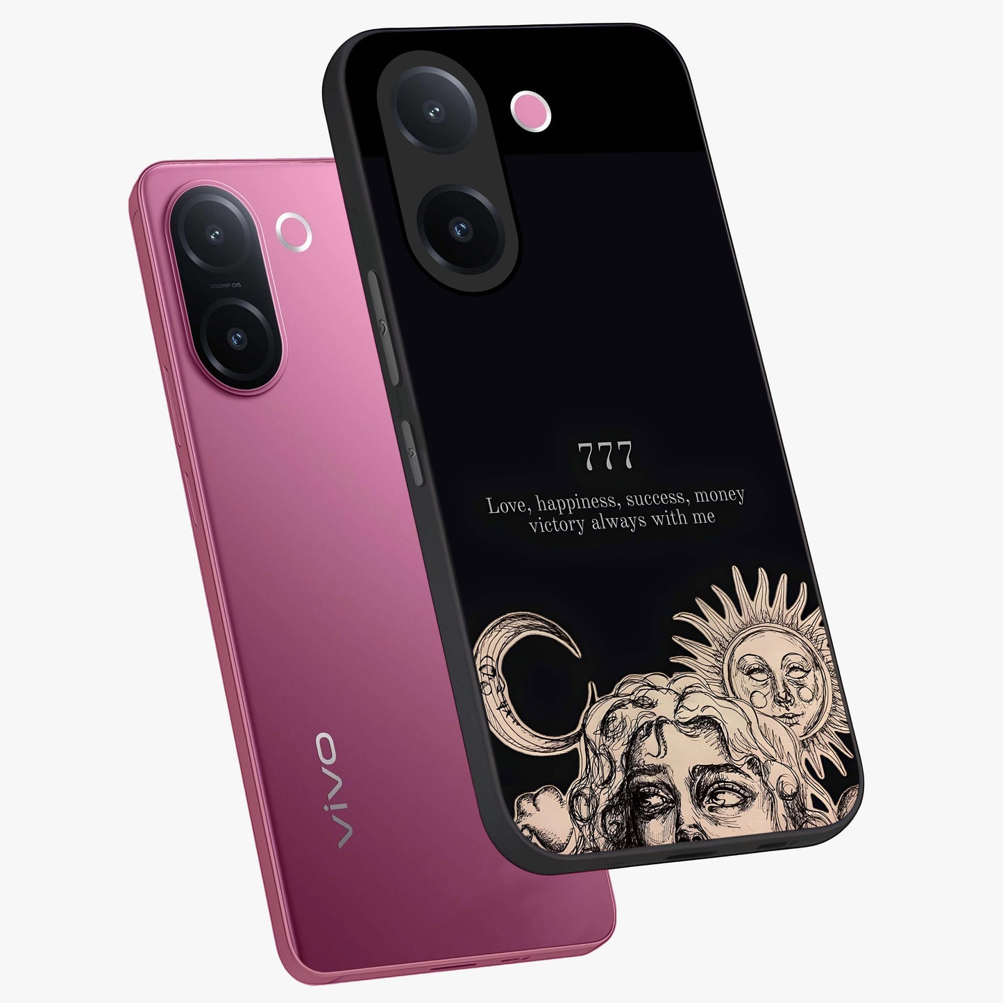 Mystic Victory Aura Glass Case displayed in angled mockup highlighting energetic aura design with bold mystical aesthetic.