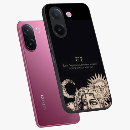 Mystic Victory Aura Glass Case displayed in angled mockup highlighting energetic aura design with bold mystical aesthetic.