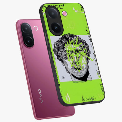 Neo Graffiti Rebellion Glass Case displayed in angled mockup highlighting urban street art design with rebellious aesthetic.