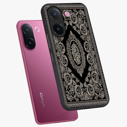 Noir Bloom Elegance Glass Case displayed in angled mockup highlighting refined flower design with stylish noir aesthetic.