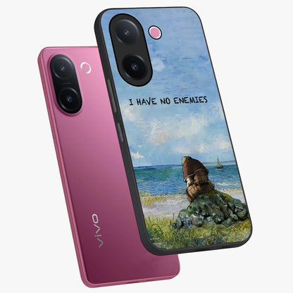 Peace Beyond War Glass Case displayed in angled mockup highlighting meaningful message design with artistic aesthetic style.