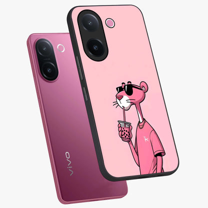 Pink Panther Glass Case displayed in angled mockup highlighting playful cartoon character design with vibrant pink aesthetic.