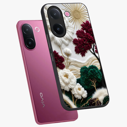 Radiant Bloom Elegance Glass Case displayed in angled mockup highlighting graceful floral design with radiant aesthetic style.