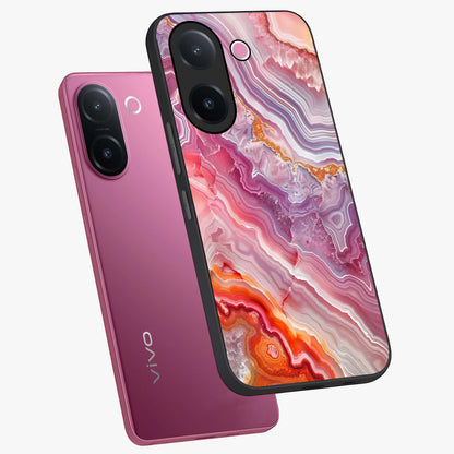 Rose Quartz Marble Glass Case displayed in angled mockup highlighting elegant marble pattern with soft aesthetic style.