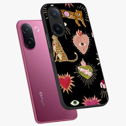 Sacred Jungle Heart Glass Case displayed in angled mockup highlighting lush tropical design with natural aesthetic style.