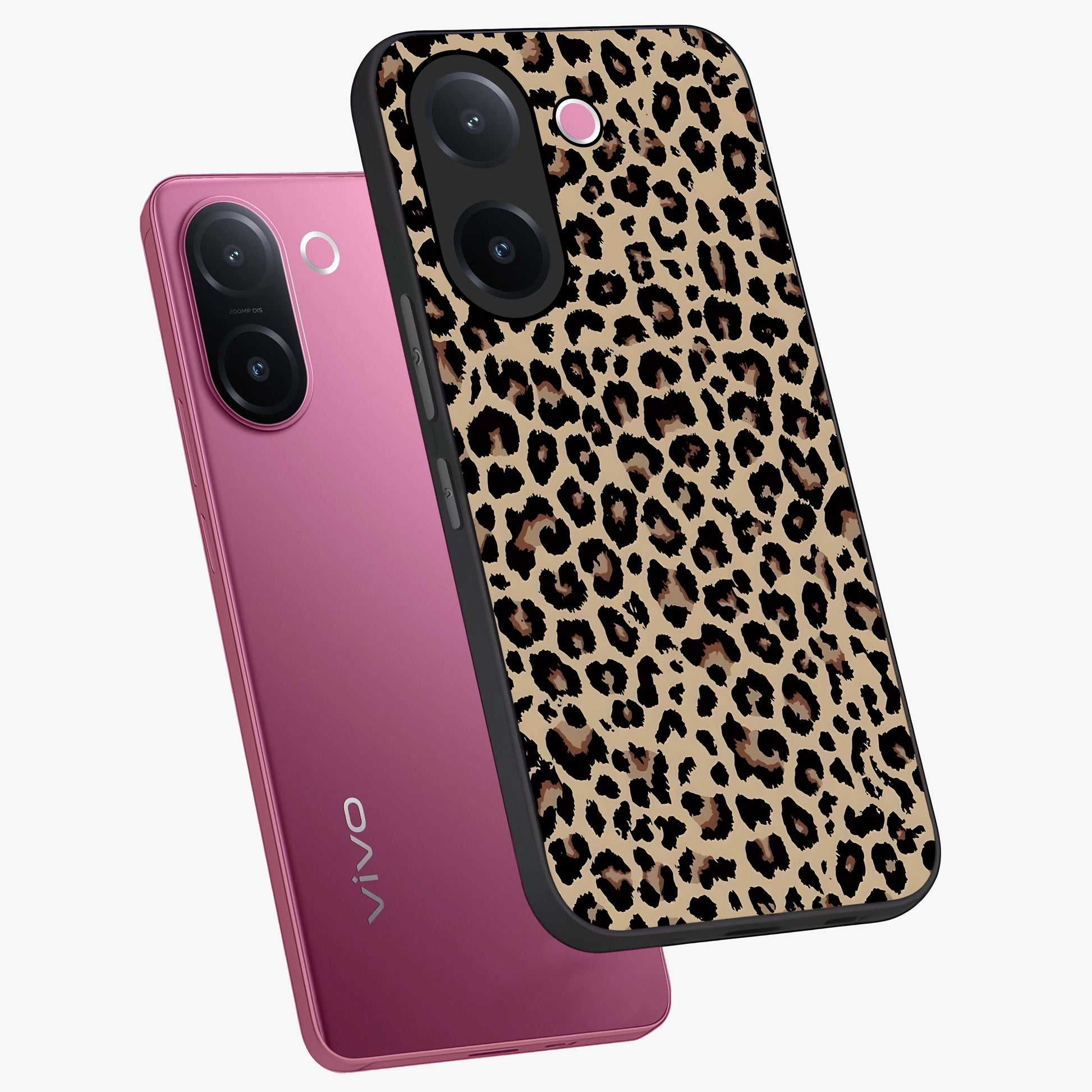 Savage Chic Pattern Glass Case displayed in angled mockup highlighting bold fashion inspired design with chic aesthetic.