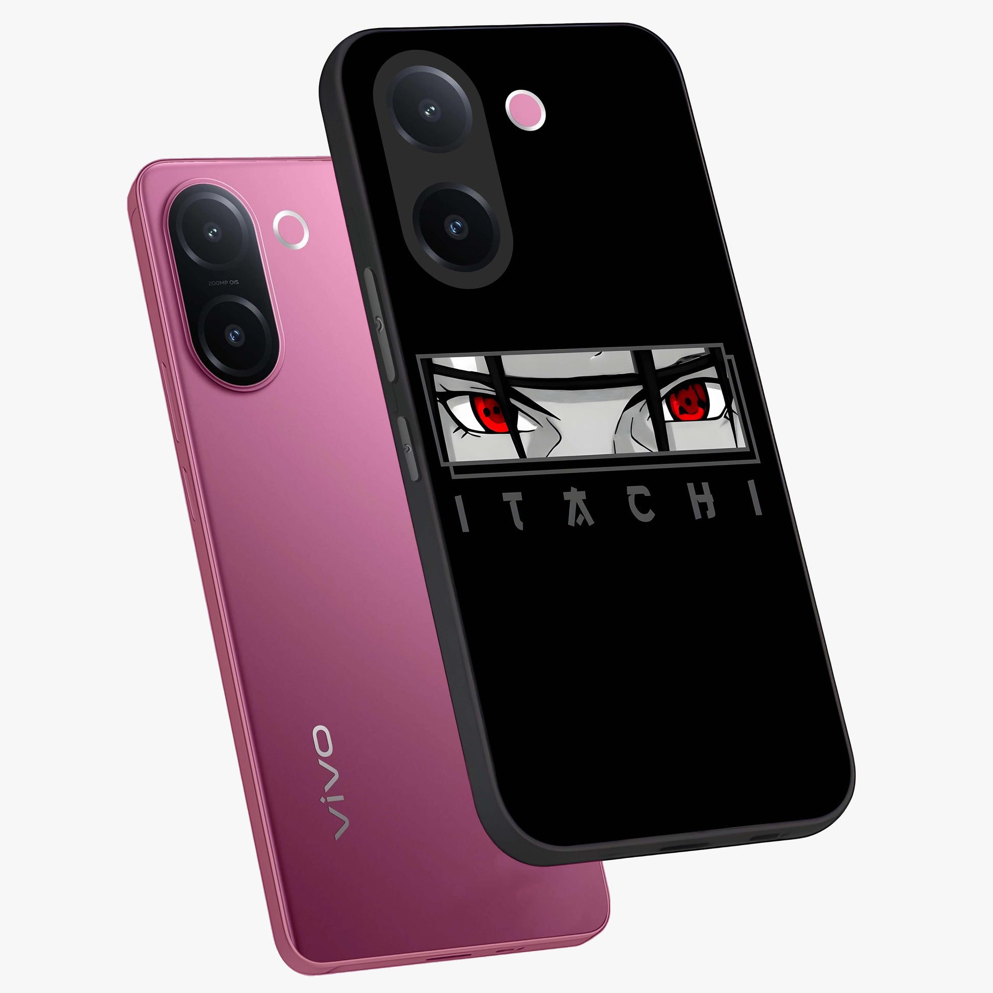 Scarlet Gaze Dominance Glass Case displayed in angled mockup highlighting intense visual design with bold scarlet aesthetic.
