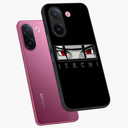 Scarlet Gaze Dominance Glass Case displayed in angled mockup highlighting intense visual design with bold scarlet aesthetic.