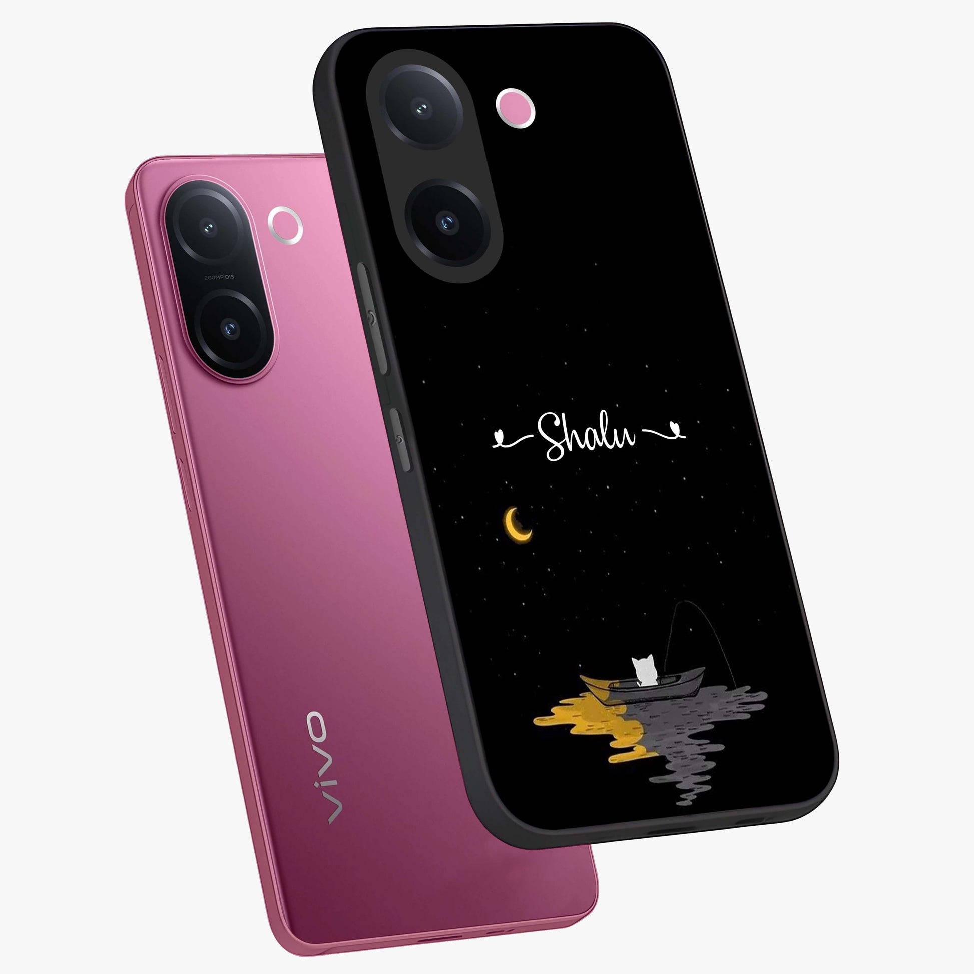 Silent Night Row Glass Case displayed in angled mockup highlighting peaceful evening design with dreamy night aesthetic.
