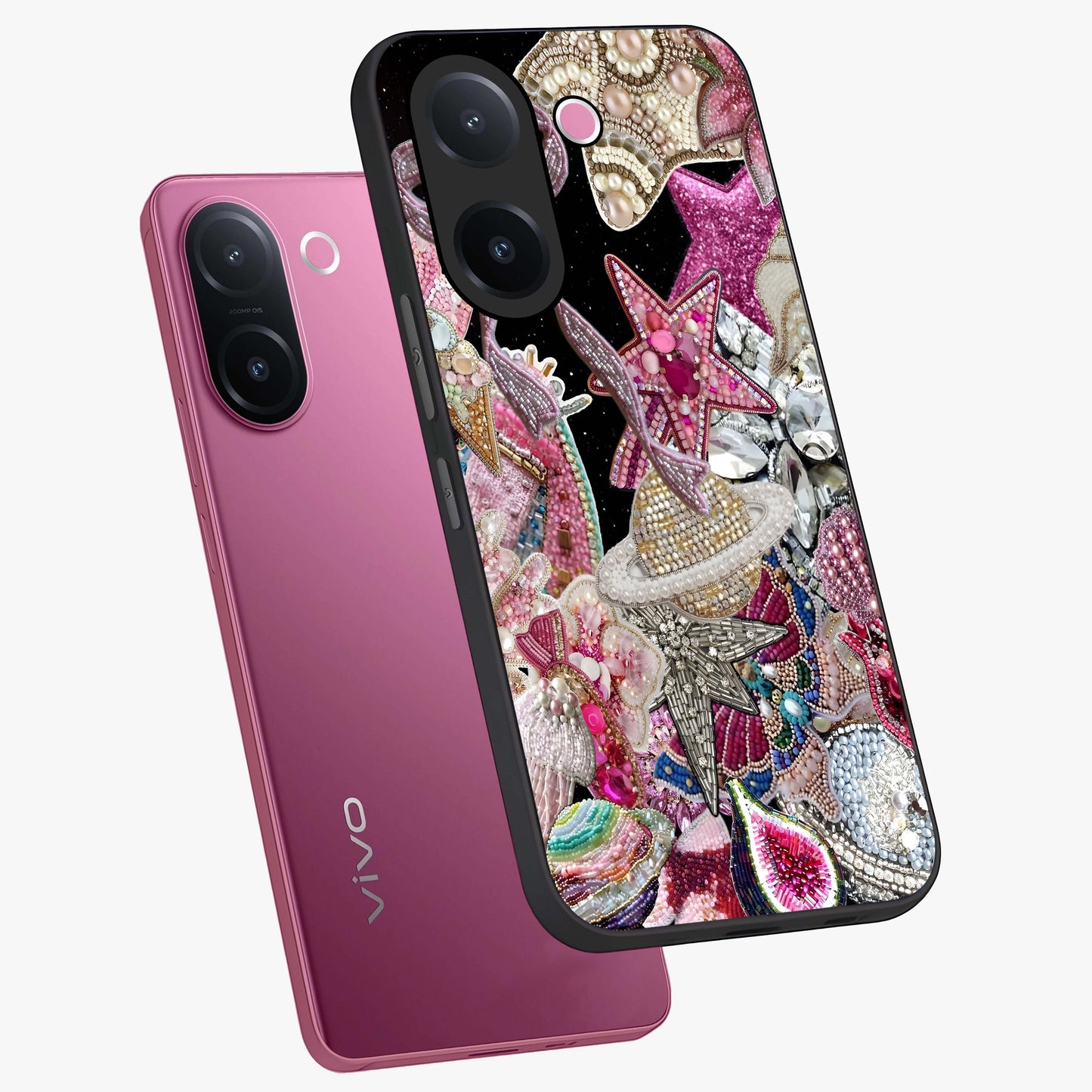 Starlit Jewel Dream Glass Case displayed in angled mockup highlighting glowing celestial jewel design with dreamy aesthetic.