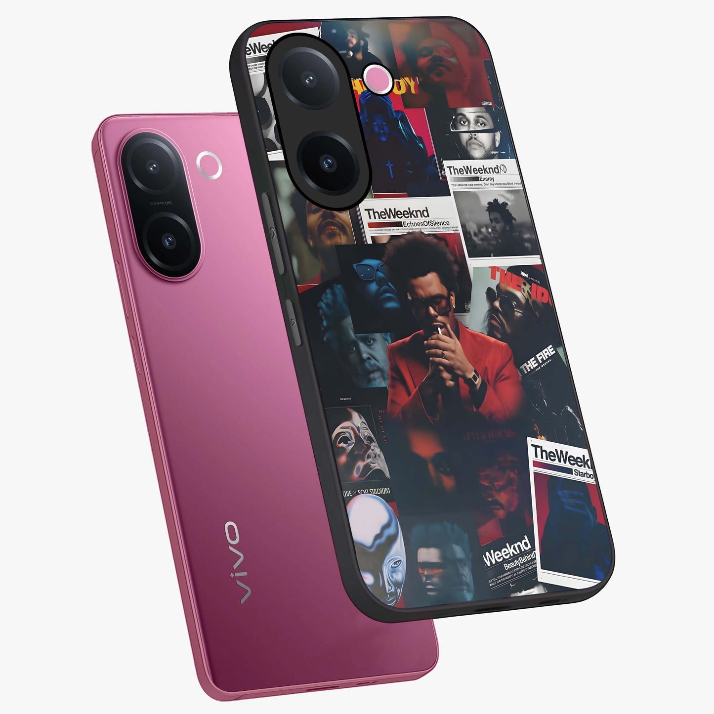 The Weeknd Glass Case displayed in angled mockup highlighting stylish pop culture inspired design with modern aesthetic.