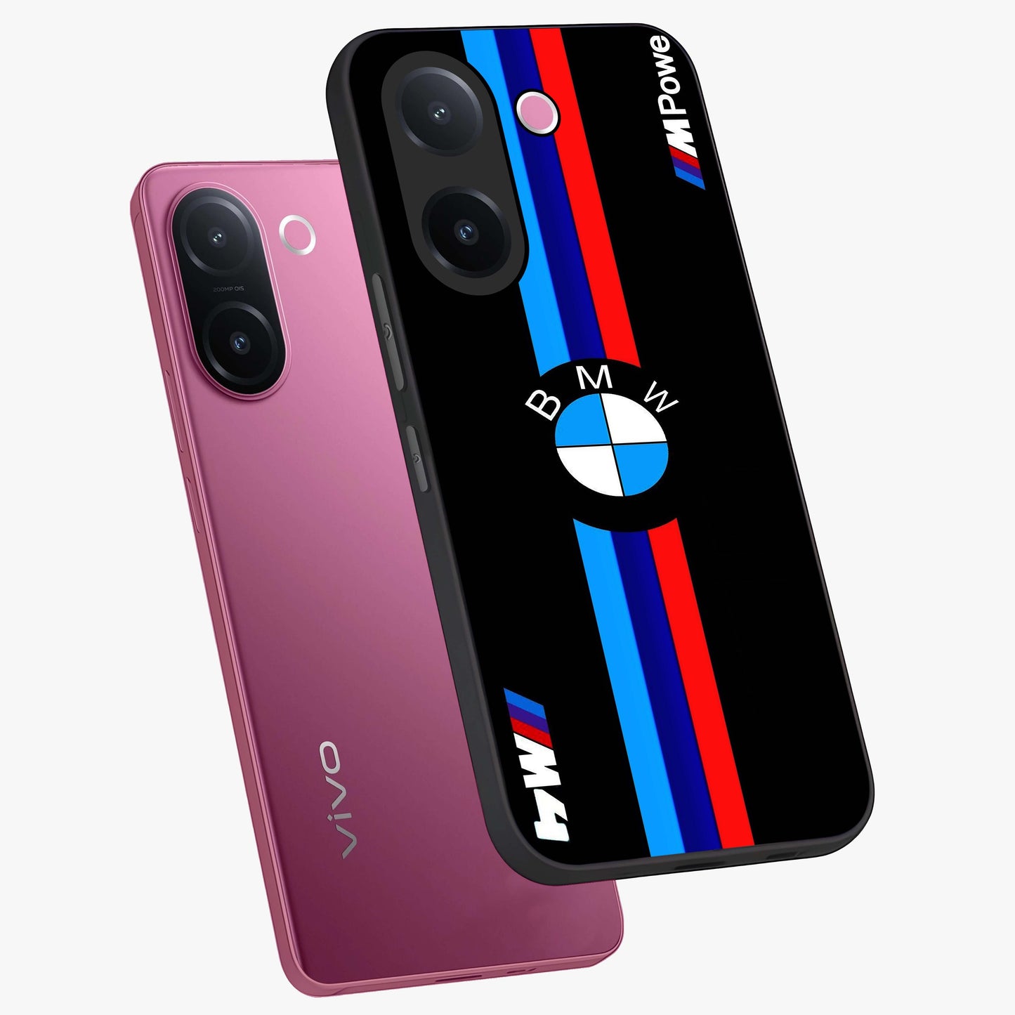 Turbo BMW Beast Glass Case displayed in angled mockup highlighting sleek racing car design with bold automotive aesthetic.