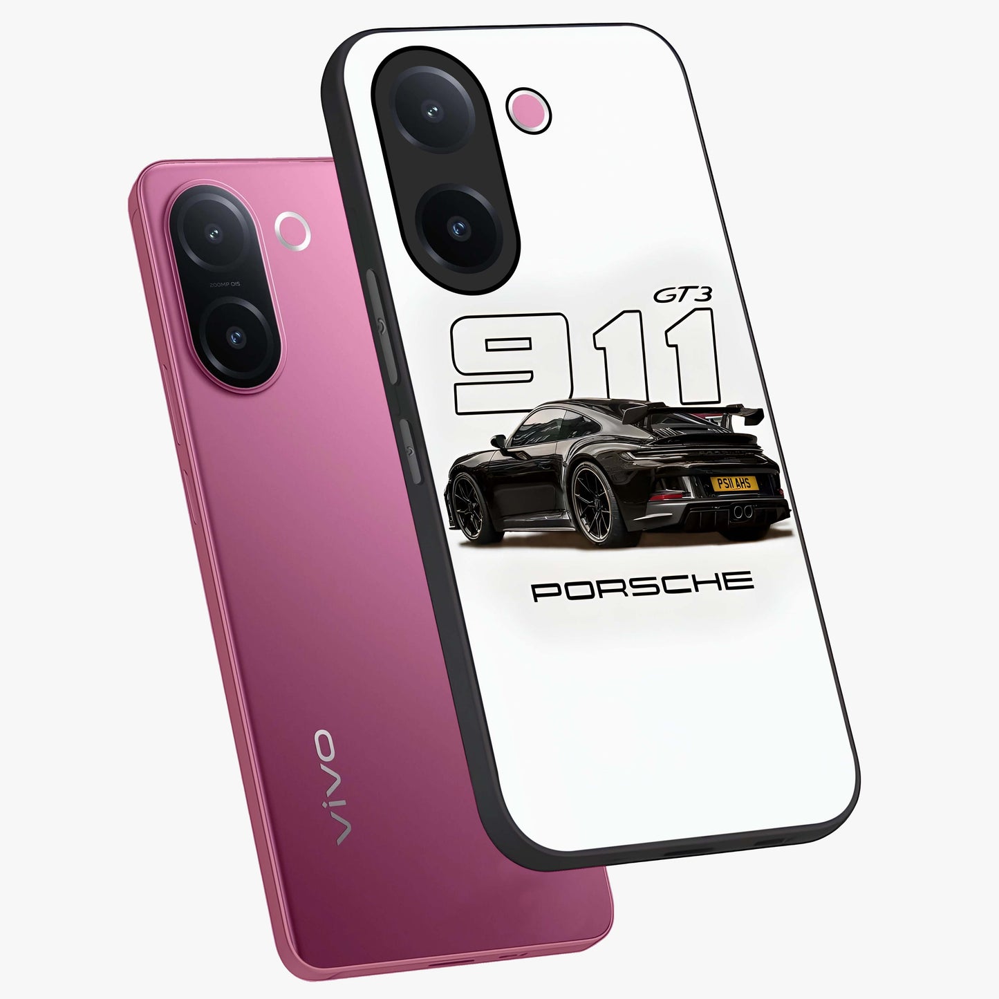Turbo Legacy Icon Glass Case displayed in angled mockup highlighting dynamic automotive design with performance aesthetic.