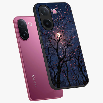 Twilight Sakura Serenade Glass Case displayed in angled mockup highlighting delicate sakura flower design with dreamy aesthetic.