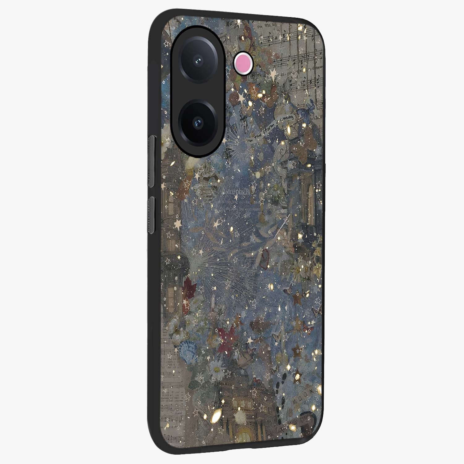 Aesthetic Astrolophia Glass Case upright view showcasing soft aesthetic theme with stylish modern look.