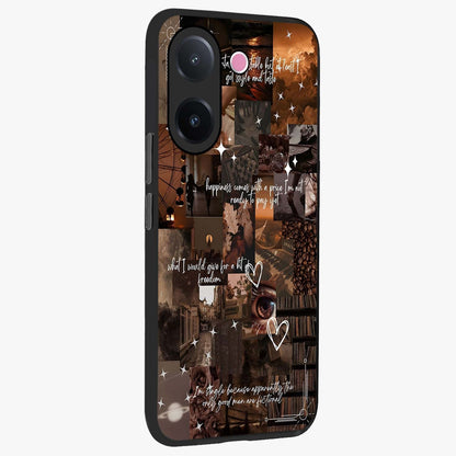 Bittersweet Aesthetic Chaos Glass Case upright view showcasing bold artistic chaos design with modern aesthetic style.