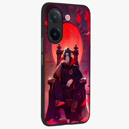 Blood Moon Sovereign Glass Case upright view showcasing powerful moon inspired artwork with cosmic aesthetic style.