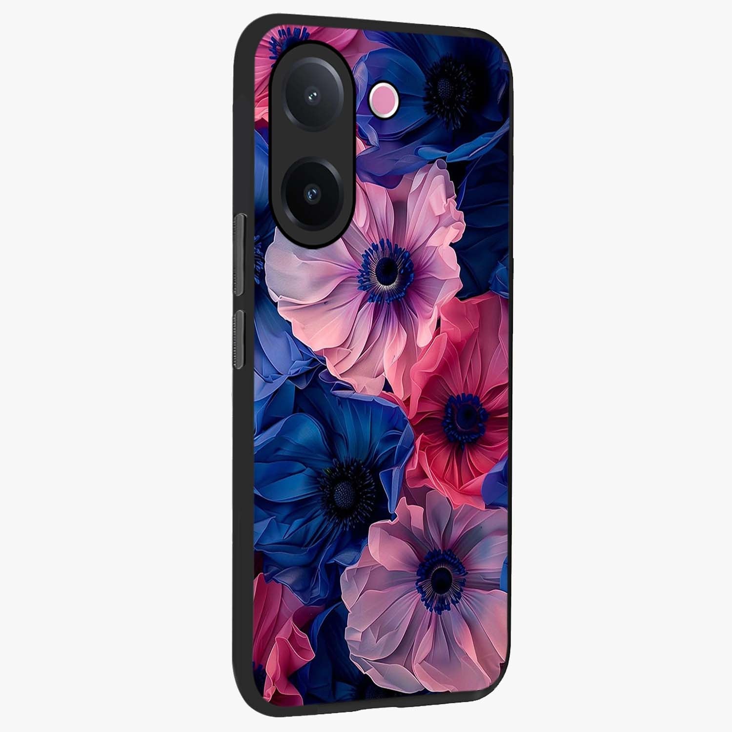Flower Paper Art Pattern Glass Case upright view showcasing decorative paper floral artwork with creative craft style.