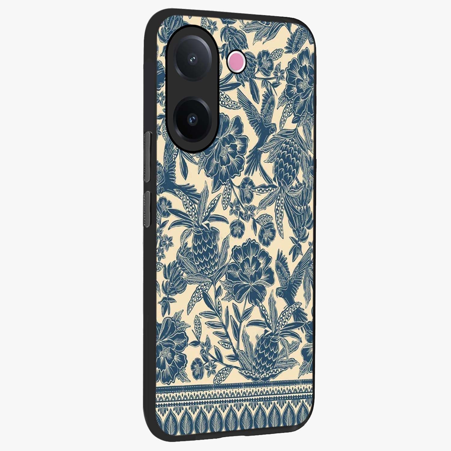 Heirloom Wild Bloom Glass Case upright view showcasing delicate wildflower artwork with timeless floral theme.