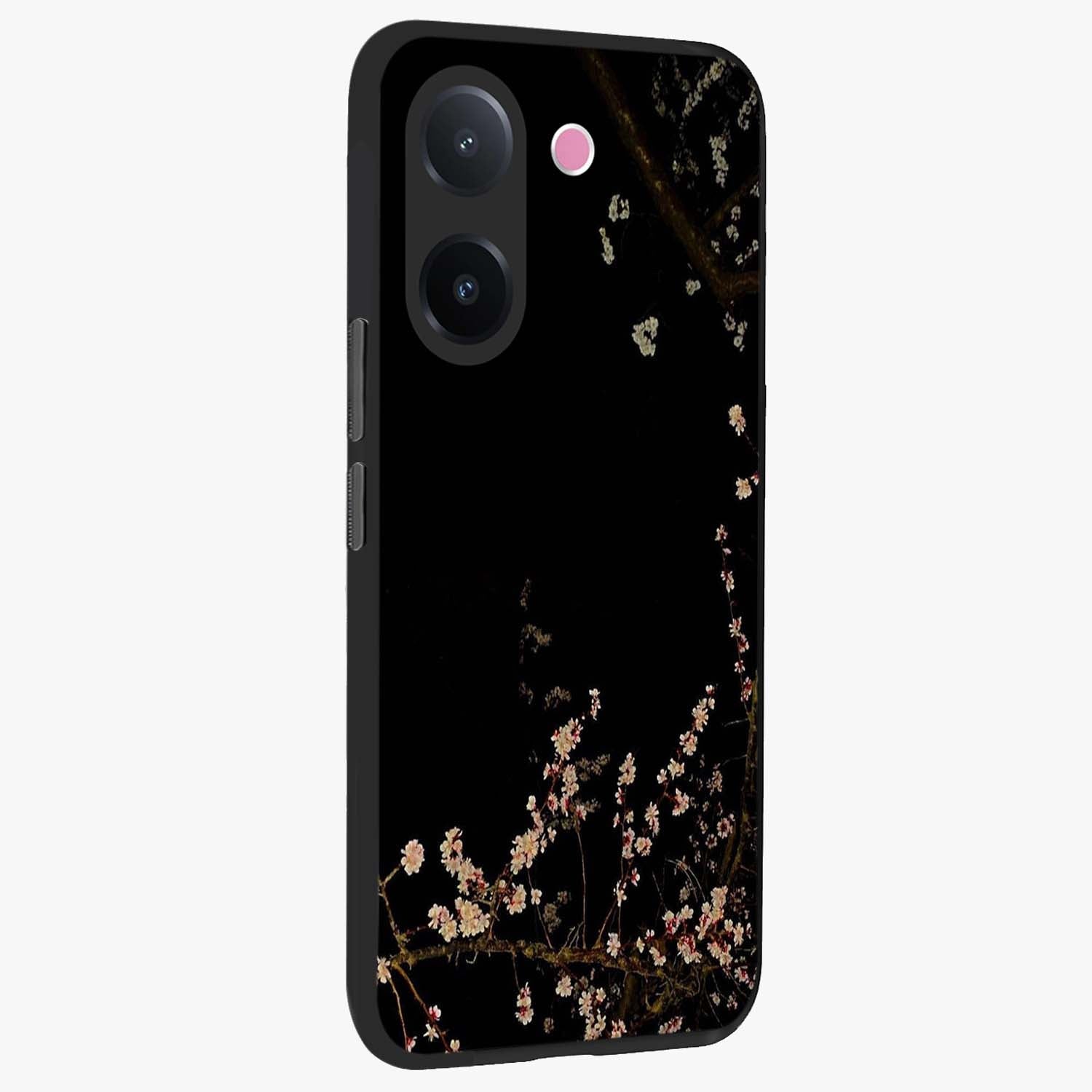 Petal Moon Light With Custom Name Glass Case upright view showcasing elegant floral moon artwork with personalized aesthetic.