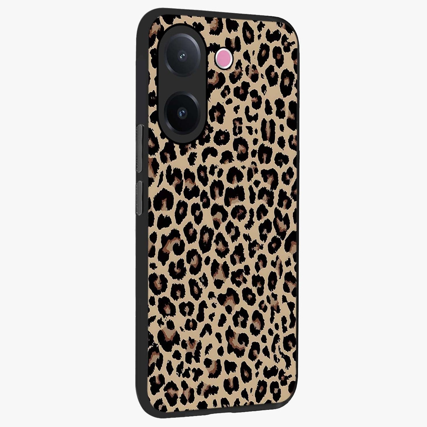 Savage Chic Pattern Glass Case upright view showcasing trendy decorative artwork with edgy fashion theme.