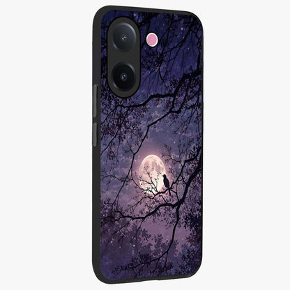 Whispering Moon Silence Glass Case upright view showcasing peaceful moon artwork with tranquil celestial theme.