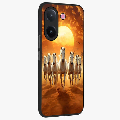 Wild Sunset Majesty Glass Case upright view showcasing dramatic sunset artwork with bold nature theme.