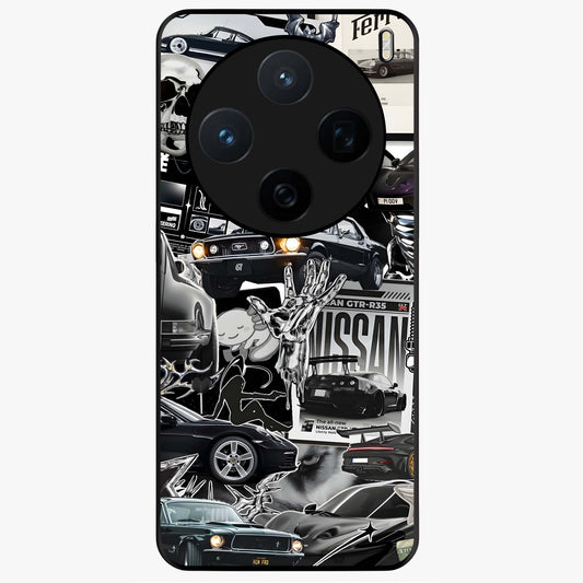 Aesthetic Dark Love Glass Case showing flat back view with dark romantic artwork and glossy glass finish.