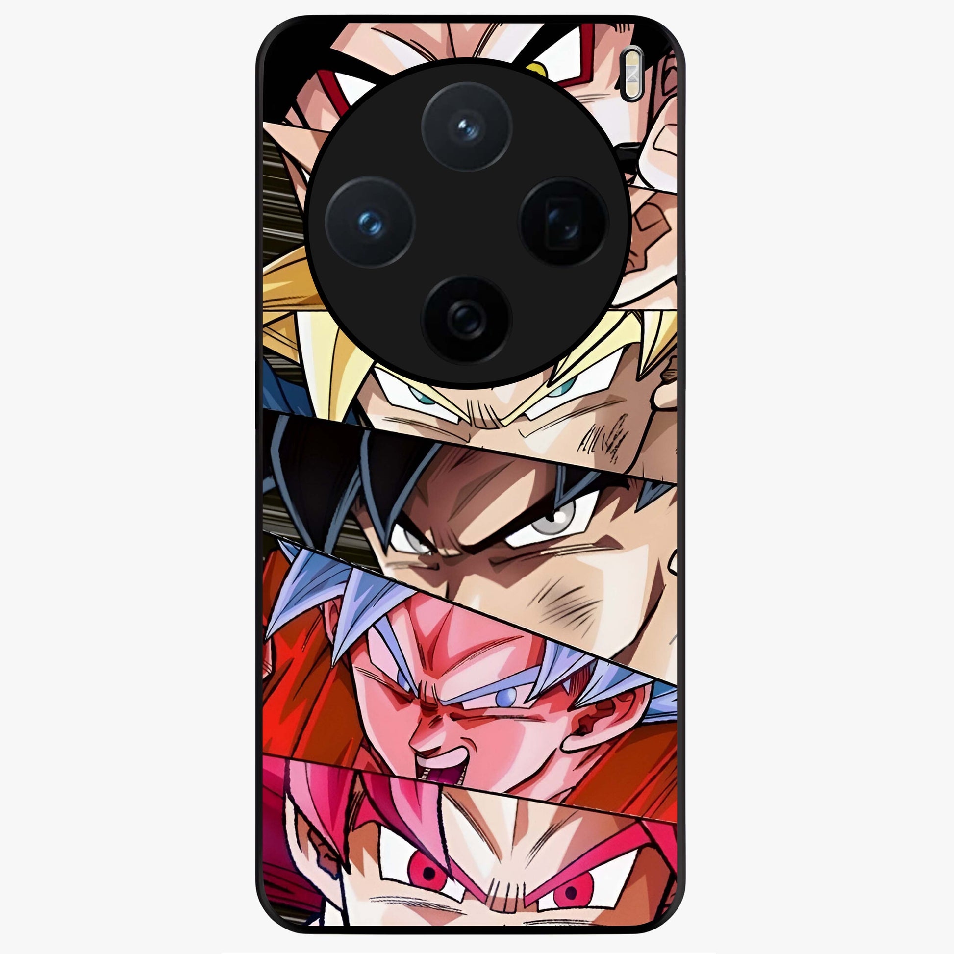 Anime Character Glass Case showing flat back view with vibrant anime artwork and glossy glass finish.