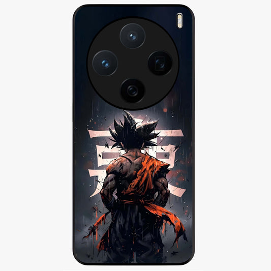 Dark Warrior In Rain Glass Case showing flat back view with warrior artwork in rainy atmosphere and glossy glass finish.