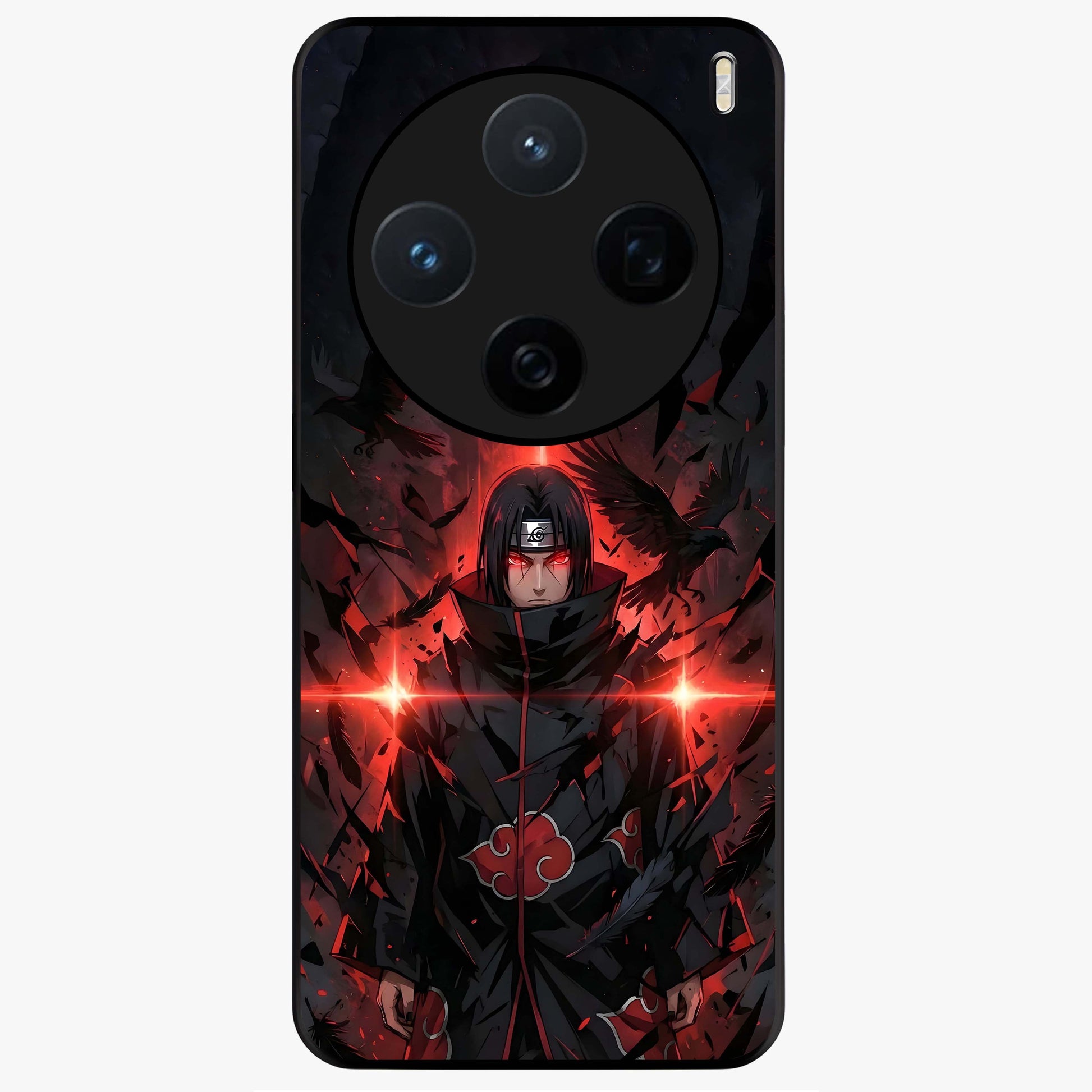 Focus Mode On Glass Case showing flat back view with bold motivational typography design and glossy glass finish.
