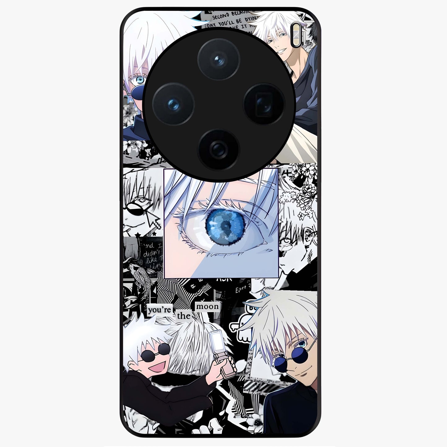 Infinity Sorcerer Chaos Glass Case showing flat back view with mystical sorcerer themed artwork and glossy glass finish.