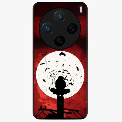 Itachi Limited Edition Naruto Anime Glass Case showing flat back view with iconic anime character artwork and glossy glass finish.