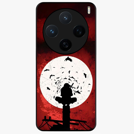 Itachi Limited Edition Naruto Anime Glass Case showing flat back view with iconic anime character artwork and glossy glass finish.