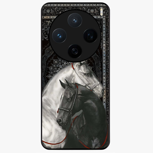 Majestic Ride Legacy Glass Case showing flat back view with powerful automotive inspired artwork and glossy glass finish.